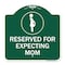 Signmission Reserved for Expecting Mom W/ Graphic, Green & White Aluminum Sign, 18" L, 18" H, GW-1818-23199 A-DES-GW-1818-23199 - alternate 1